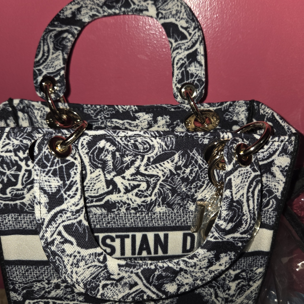 Small Black and Cream Tote Bag